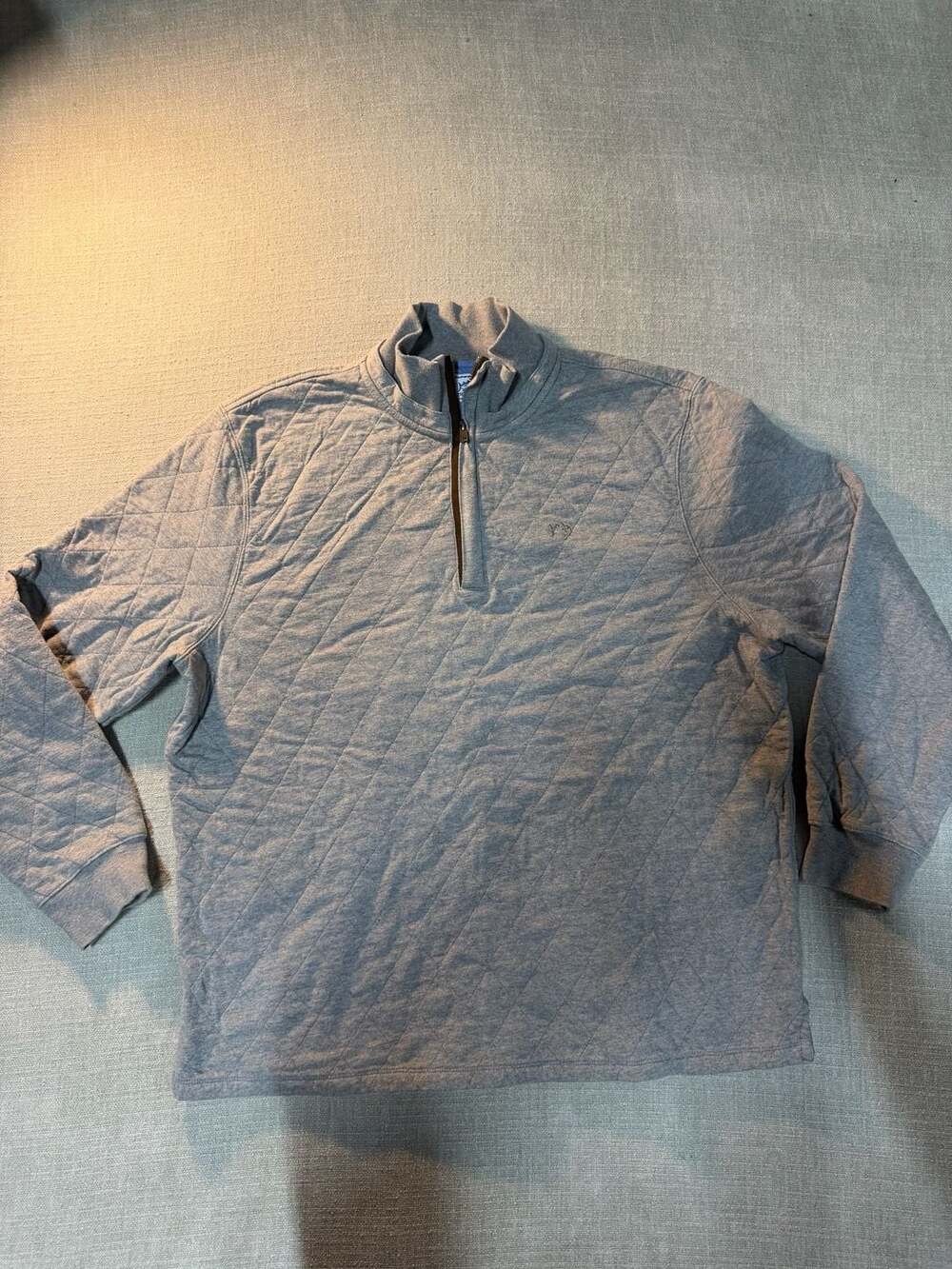 Southern Tide Quilted Heather Gray 1/2 Zip Pullover Sweater Men's XL